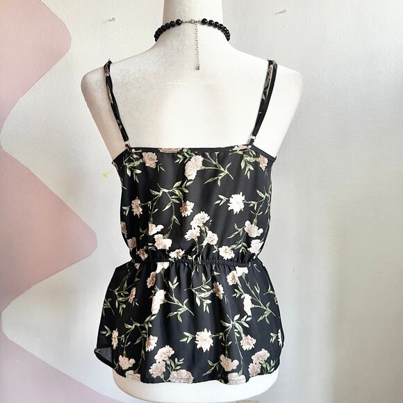 Black Sheer Floral Tank Top, Goth Whimsigoth Grunge Indie Sleaze Fairycore Small - Picture 3 of 7